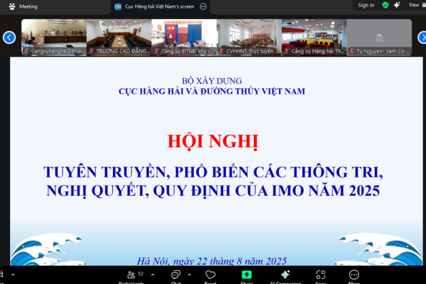 Ban Quản lý cảng tỉnh Quảng Ngãi tham dự Hội nghị trực tuyến tuyên truyền, phổ biến các quy định mới của IMO năm 2025